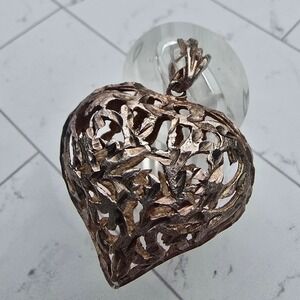 Heart of Thorns Sacred Heart Sterling Silver Puffy Heart Openwork Pendant 9.1g